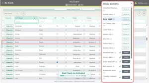 Check-in directly from Group dropdown